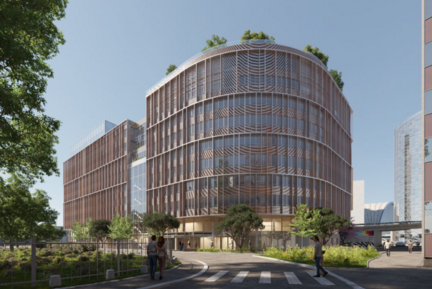 Perspective architecturale du futur bâtiment Nirvana