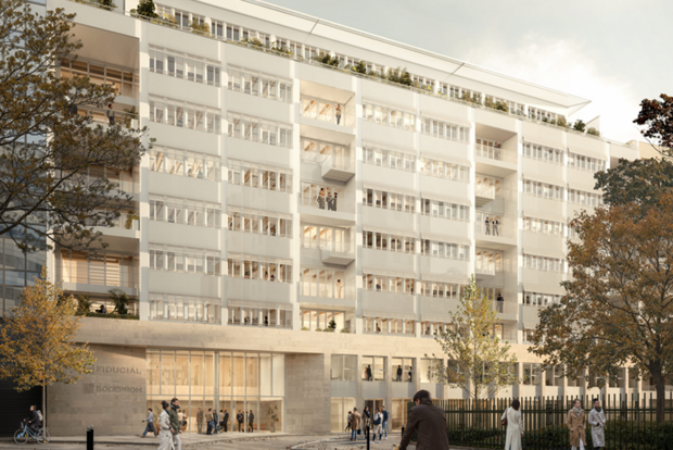 Perspective architecturale du futur bâtiment Synergies