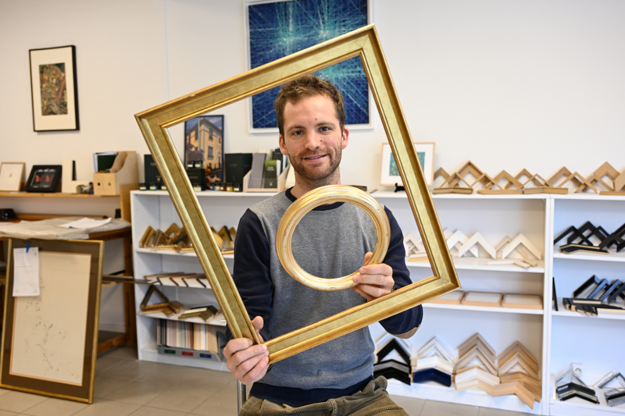 Rémy Portrait, dans son magasin