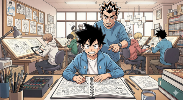 un atelier dessin de manga... façon manga !