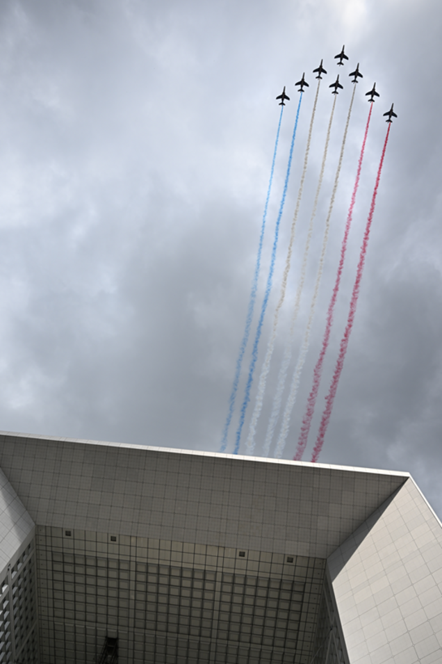 La Fête nationale, l'édition 2025, le défilé militaire aérien au-dessus de la Défense